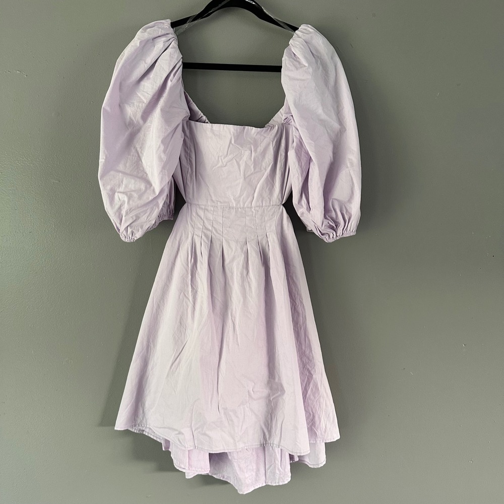 Altar'd State Lavender Purple Open Back‎ Bubble Sleeve Mini Dress NWT LARGE